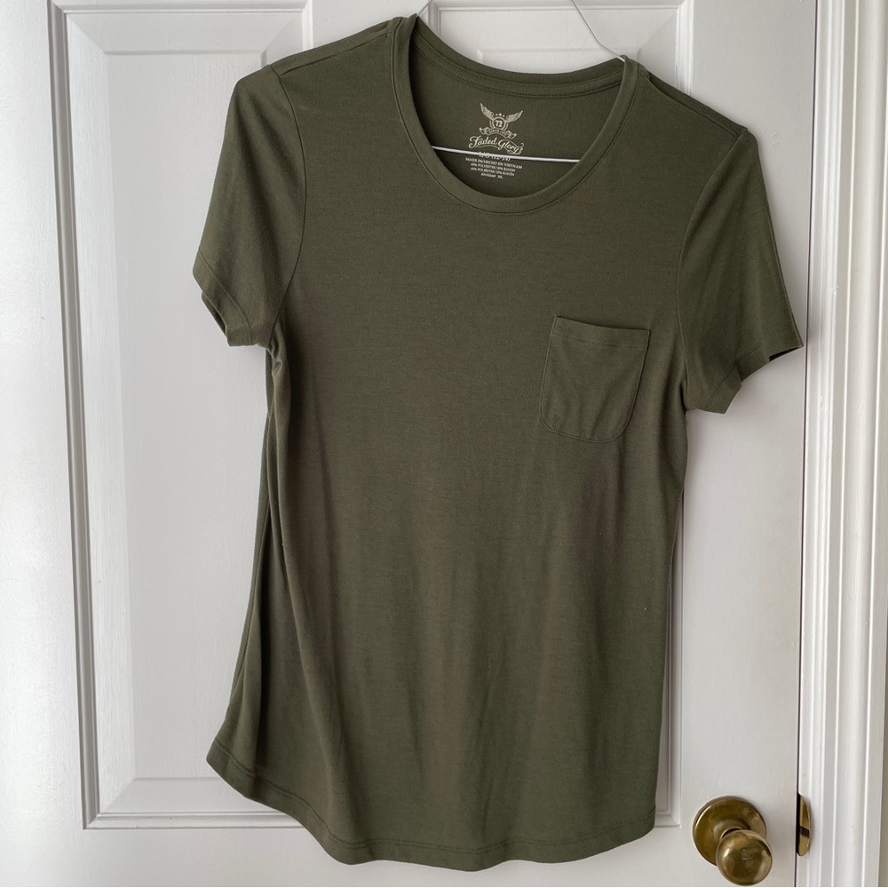 Olive Green Faded Glory T-Shirt